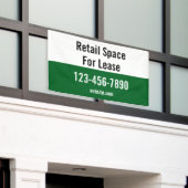 Retail Space For Lease Phone Number Green & White Spandoek (Buitenkant Gebouw)