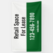 Retail Space For Lease Phone Number Green & White Spandoek (Verticaal)