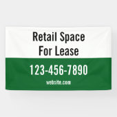 Retail Space For Lease Phone Number Green & White Spandoek (Horizontaal)