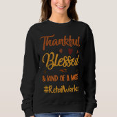 Retail Worker Thankful Blessed Thanksgiving fall A Trui (Voorkant)