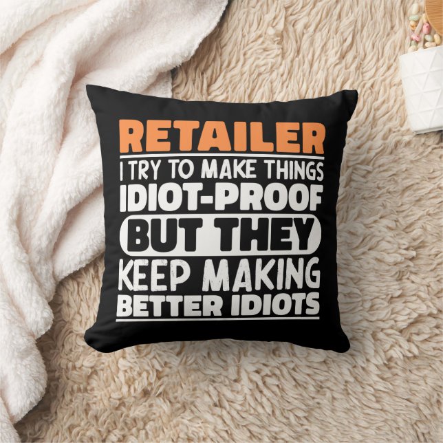 Retailer Ik probeer dingen grappig te maken Quote  Kussen (Deken)
