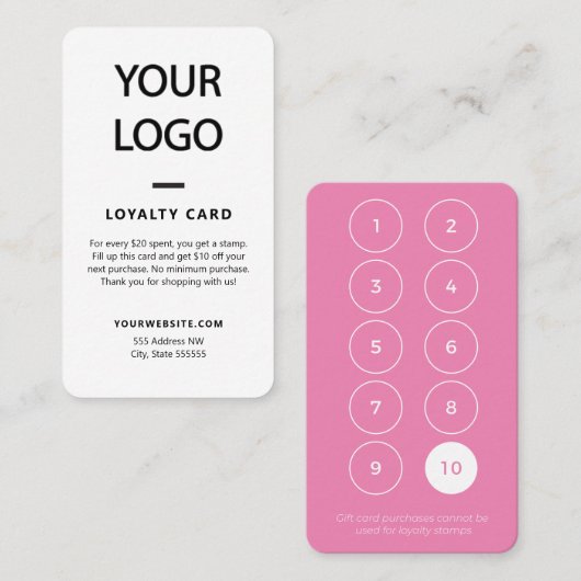 Retailkaarten en klantenkaarten voor Boutique Klantenkaartje (Voorkant / Achterkant)