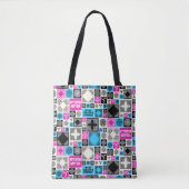 Retailtherapie in uitvoering Funny Magenta & Blue Tote Bag (Voorkant)