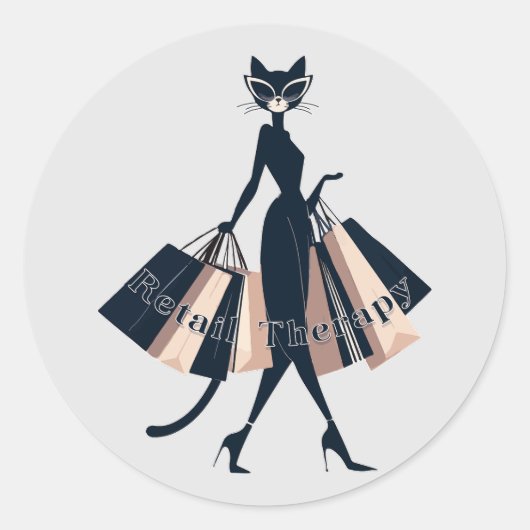 Retailtherapie Ronde Sticker (Voorkant)