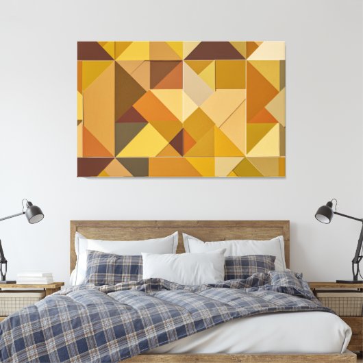 Retazos de Otoño: Abstracción Geométrica en Tonos  Canvas Afdruk (Insitu (Slaapkamer))