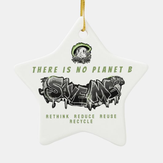 Rethink Reduce Reuse Recycle Save Earth Keramisch Ornament (Achterkant)