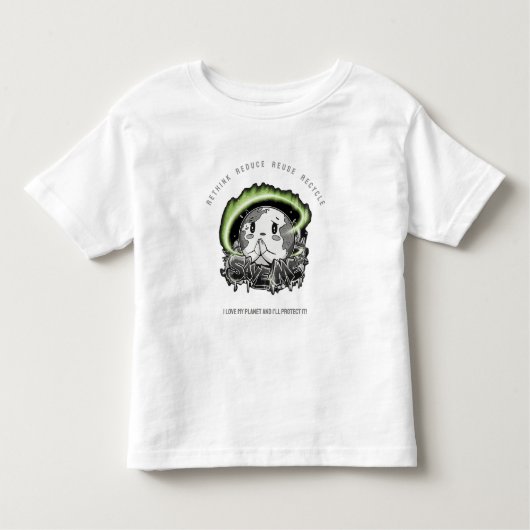 Rethink Reduce Reuse Recycle Save Earth Kinder Shirts (Voorkant)