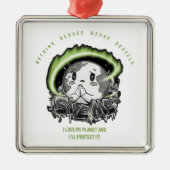 Rethink Reduce Reuse Recycle Save Earth Metalen Ornament (Voorkant)