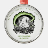 Rethink Reduce Reuse Recycle Save Earth Metalen Ornament (Voorkant)