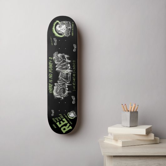 Rethink Reduce Reuse Recycle Save Earth Persoonlijk Skateboard (Muurkunst)