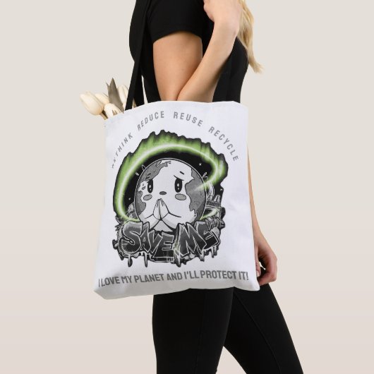 Rethink Reduce Reuse Recycle Save Earth Tote Bag (Dichtbij)