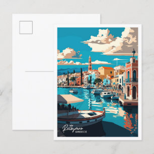 Rethymno Griekenland Reizen  Illustratie Briefkaart