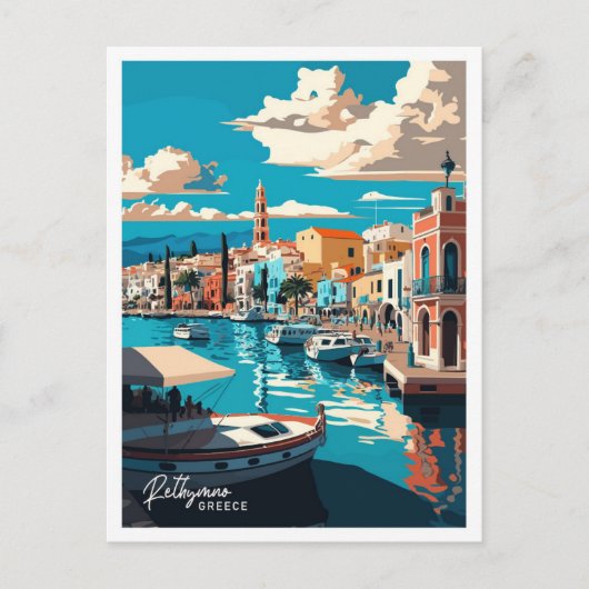 Rethymno Griekenland Reizen  Illustratie Briefkaart (Voorkant)