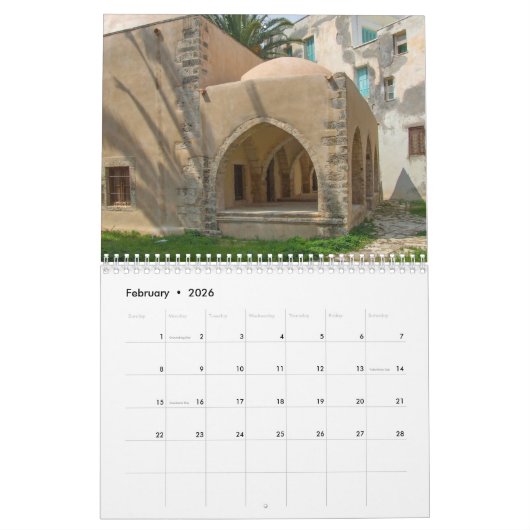 Rethymno Kreta Griekenland 2026 Kalender (Feb 2026)