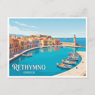 Rethymno Oude Haven Griekenland Briefkaart