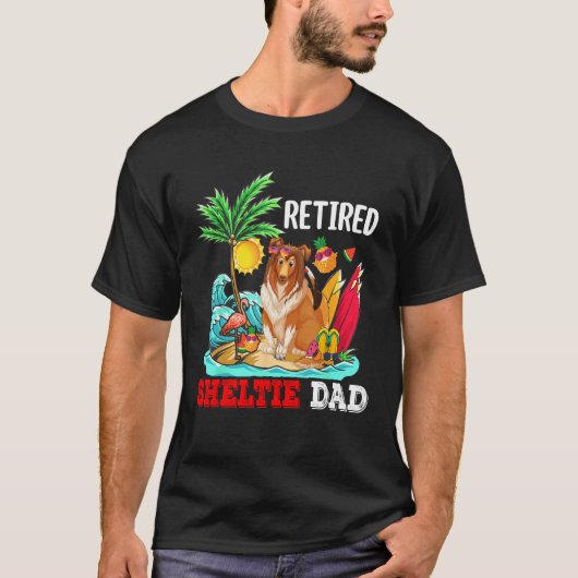 Retied Sheltie Dad Costume Retirement  Dog Owner T-shirt (Voorkant)