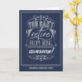 Retiel Geweldige Moderne Typografie Blue Retiremen Kaart (Gele Bloem)