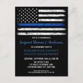 Retiment op basis van aangepaste thin Blue Line Po Aankondigingskaart (Voorkant)