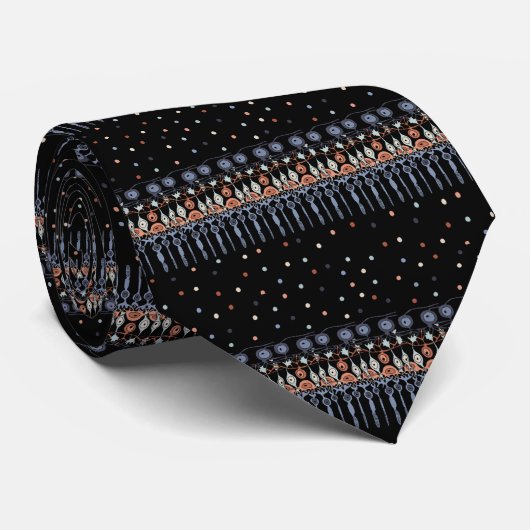 Retinale circuits - Kleur op zwart Stropdas (Opgerold)