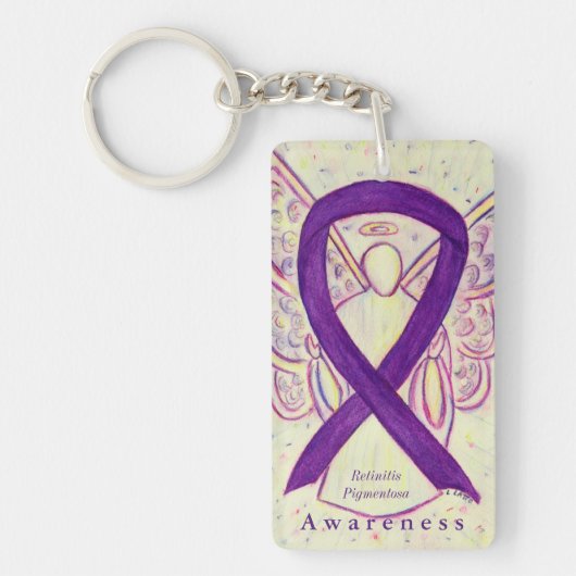 Retinitis Pigmentosa Awareness Ribbon Sleutelhange Sleutelhanger (Voorkant)