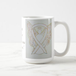 Retinoblastoma Awareness Ribbon Angel Custom Mok