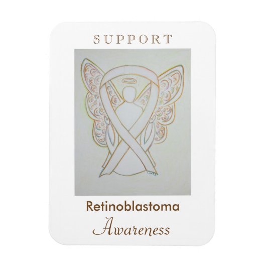 Retinoblastoma White Awareness Ribbon Angel Magnet Magneet (Verticaal)