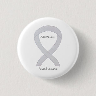 Retinoblastoma White Awareness Ribbon Custom Pin Ronde Button 3,2 Cm