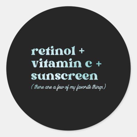 Retinol vitamine C en esthetisch zonnebrandmiddel Ronde Sticker (Voorkant)