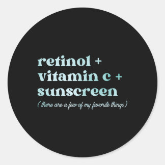 Retinol vitamine C en esthetisch zonnebrandmiddel Ronde Sticker