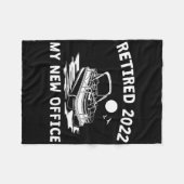 Retired 2022 - My New Office, Funny Ntoon Boating Fleece Deken (Voorkant (Horizontaal))