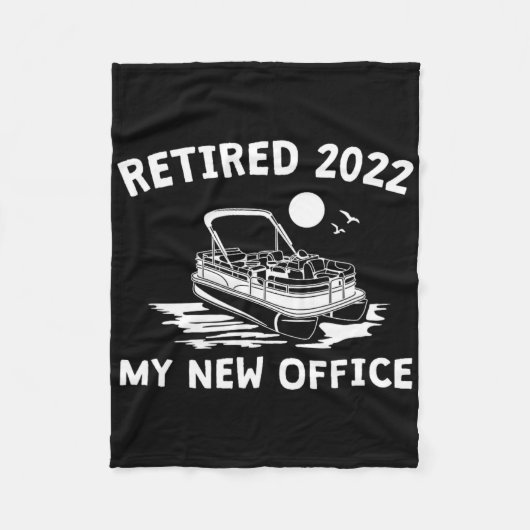 Retired 2022 - My New Office, Funny Ntoon Boating Fleece Deken (Voorkant)