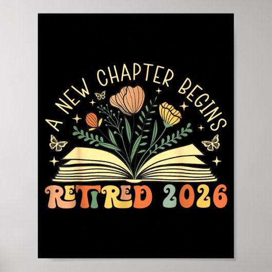 Retired 2026 A New Chapter Begins Retirement Teach Poster (Voorkant)