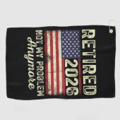 Retired 2026 Not My Problem Anymore Golfhanddoek (Horizontaal)