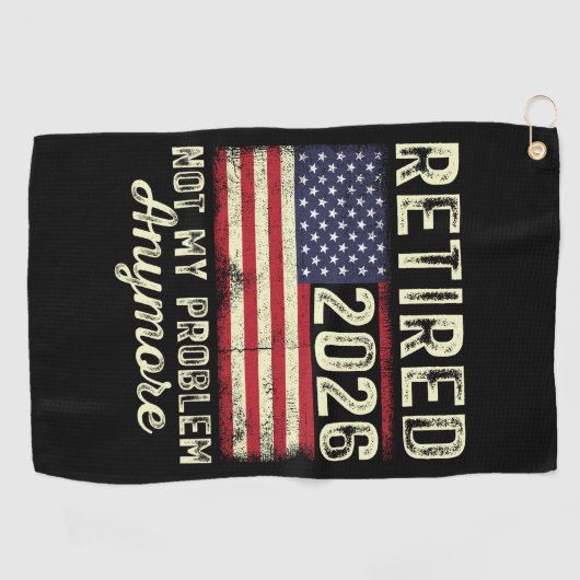 Retired 2026 Not My Problem Anymore Golfhanddoek (Horizontaal)