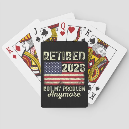 Retired 2026 Not My Problem Anymore Pokerkaarten (Achterkant)