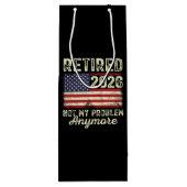 Retired 2026 Not My Problem Anymore Wijn Cadeautas (Achterkant)