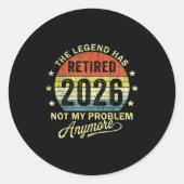 Retired 2026 Retirement 2026  Ronde Sticker (Voorkant)