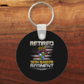 Retired 75th Ranger Regiment Veteran Patriotic Dad Sleutelhanger (Voorkant)