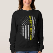 Retired 911 Dispatcher   Thin Yellow Line Flag Trui (Voorkant)