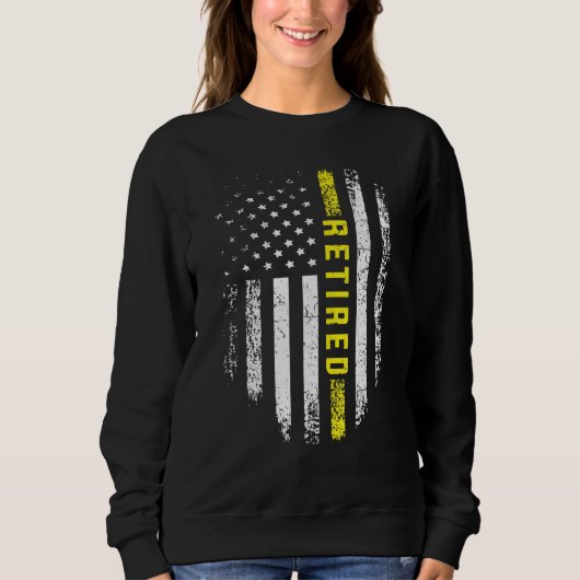 Retired 911 Dispatcher   Thin Yellow Line Flag Trui (Voorkant)