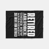 Retired Air Force Under New Management Retirement Fleece Deken (Voorkant (Horizontaal))