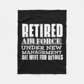 Retired Air Force Under New Management Retirement Fleece Deken (Voorkant)