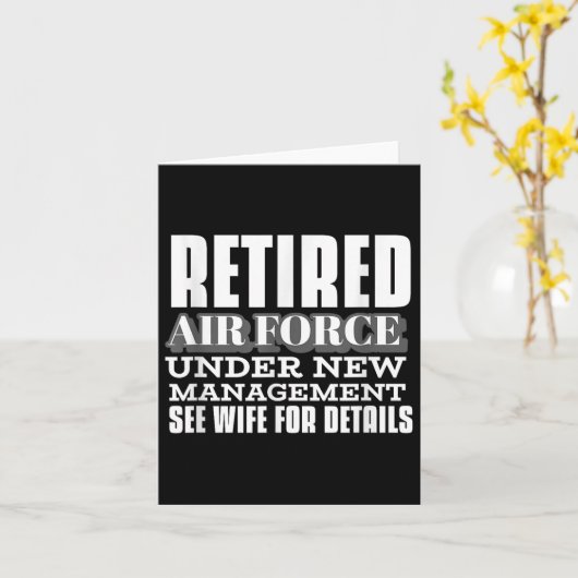 Retired Air Force Under New Management Retirement Kaart (Gele Bloem)