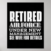 Retired Air Force Under New Management Retirement Poster (Voorkant)