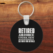 Retired Air Force Under New Management Retirement  Sleutelhanger (Voorkant)