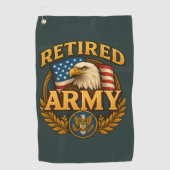 Retired ARMY Design with flag & eagle Golfhanddoek (Voorkant)