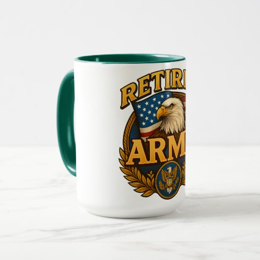 Retired ARMY Design with flag & eagle Mok (Voorkant links)