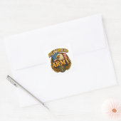 Retired ARMY Design with flag & eagle Vierkante Sticker (Envelop)