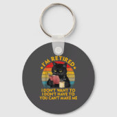 Retired Black Cat Coffee Funny Retirement 2026 Wom Sleutelhanger (Voorkant)