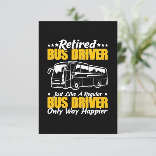 Retired Bus Driver RSVP Kaartje (Staand voorkant)